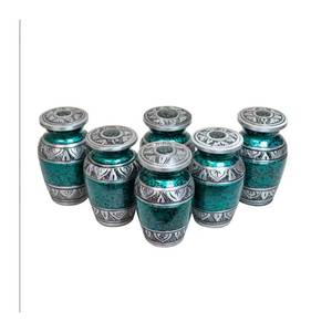 โกศทำมือสำหรับผู้ใหญ่ขี้เถ้าจากมนุษย์วัสดุสำหรับงานศพสีฟ้าสำหรับเผาอลูมิเนียม - Product Image 3