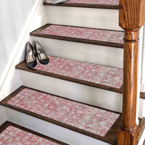 Tapis rouge bohème à motifs ethniques, tapis de couloir moderne imprimé pour intérieur, tapis d'escalier - Product Image 1
