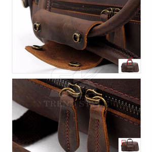 Sac de voyage en cuir tendance avec fermetures éclair robustes Sac de voyage en cuir parfait pour les voyages en voiture et en avion - Product Image 6