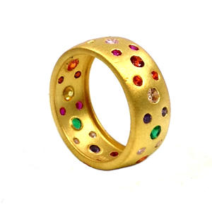 Everyday Wear 925 Sterling Silver Low MOQ Multi Color Gemstones Wedding Wear Fashion <b>Finger</b> <b>Full</b> Band <b>Ring</b> - Product Image 4