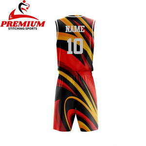 Ensemble de maillots de basket-ball pour hommes, sublimation complète, pratique, réversible, couleur personnalisée, logo personnalisé - Product Image 2