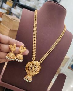 Conjunto de collar de templo chapado en oro de diseño exclusivo polaco antiguo de alta calidad con pendientes para boda para mujer - Product Image 2