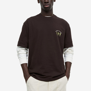 Nuevo estilo personalizado de alta calidad 100% algodón diseño de impresión casual manga corta fresco camiseta suelta hombre - Product Image 1