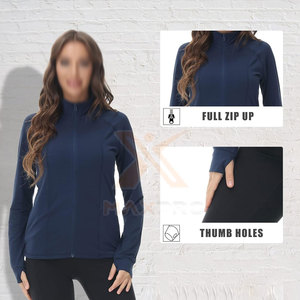 Nouvelle conception, veste de yoga pour femmes, entièrement zippée, respirante, grande taille, écologique, en spandex/polyester, couleur unie, vêtements de sport - Product Image 4