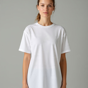 Women's Plus Size Embroidered Drop Shoulder Quick Dry Cotton Polyester Oversize Long Sleeve Summer <b>T</b>-Shirts - Product Image 3