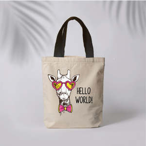 กระเป๋าผ้าแคนวาสลายยีราฟ กระเป๋านักเรียนและกระเป๋าสะพาย - Product Image 1