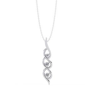 Cautivador colgante de tres diamantes de 0.20 Ct E-F VVS-VS, diamante cultivado en laboratorio en oro sólido de 14K para uso diario, regalo de aniversario. - Product Image 3