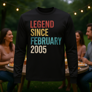 T-shirt promozionale a maniche lunghe per il 21° compleanno, per chi ha 21 anni, dal febbraio del 2005 - Product Image 3
