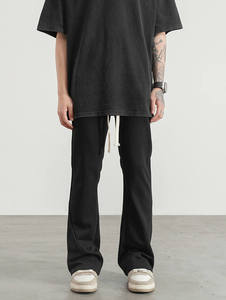 Pantalons de survêtement décontractés unisexes pour hommes, broderie personnalisée, jambes larges, style baggy, poids lourd, respirant, écologique - Product Image 6