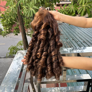 Nuevo estilo, paquete de cabello humano con rizos hinchables vietnamitas, productos favoritos de clientes de todo el mundo, Color de piano - Product Image 1