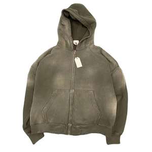 Sudadera con Capucha Extra Grande de Algodón Orgánico Grueso de Alta Calidad Personalizada, con Estampado Vintage, Lavado Ácido Desteñido al Sol para Hombre - Product Image 5