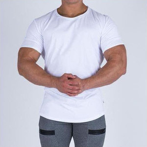 Vente en gros T-shirts de mode surdimensionnés pour hommes personnalisés Chemises décontractées respirantes en coton épais brodé en blanc - Product Image 2