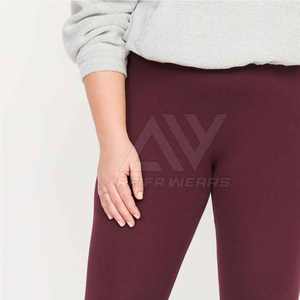 Leggings de fitness personnalisés de haute qualité pour femmes motif solide Leggings extensibles taille moyenne fermeture à la taille élastique vente en ligne - Product Image 4