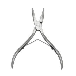 Pince à cheveux en acier inoxydable argenté avec trou, outil de retrait des anneaux d'extensions de cheveux en kératine - Product Image 4