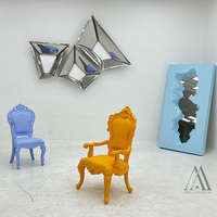 Chaise de salle à manger design en cristal vert queue de poisson, mobilier d'hôtel, chaise de loisirs artistique avec dossier