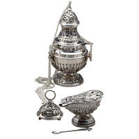 Thurible en argent aromatique avec chaîne, Thurible religieux en argent de qualité supérieure, utilisé dans les rituels de culte de l'église, encensoir, brûleur d'encens le plus récent