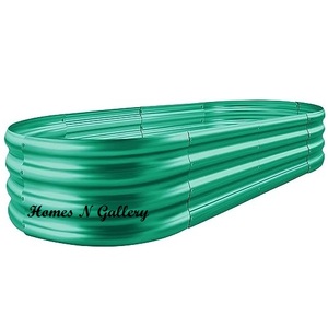 High Quality New Finishing Metal Galvanize Antique Oval Shape Outdoor Garden <b>Raised</b> Bed Kit <b>Planter</b> Box At Low Price From India - Product Image 4