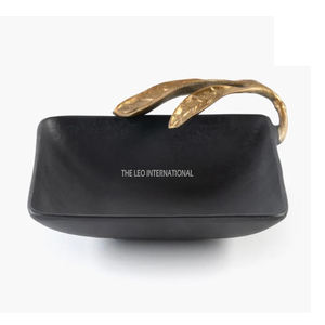 Bol de service fantaisie décoratif de qualité supérieure avec base en métal plaqué or Bol rond sans fruits et noix - Product Image 5