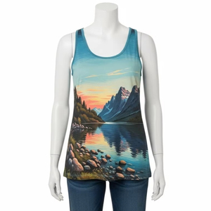 Débardeurs pour femmes en tissu imprimé numérique écologique, teint en fil, doux, respirant, extensible, vêtements de sport décontractés d'été, vêtements de fitness - Product Image 2