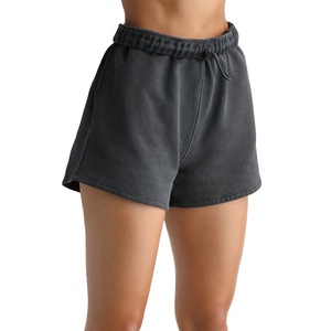 High Quality Women's Sports Sweat Shorts 100% Cotton Terry Fleece Jogging Wear Pattern Rivet Decoration Hot Sale Women's Shorts - Product Image 6