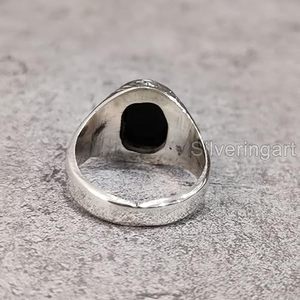 Anillo de Plata de Ley 925 con Piedra Preciosa de Ónice Negro Natural para Hombre, Regalo de Cumpleaños de Diciembre, Día del Padre, Navidad - Product Image 6