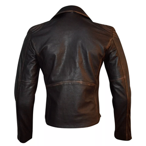 Chaqueta de motociclista acolchada negra para mujer Chaqueta de moto de cuero de piel de cordero negra 100% - Product Image 3