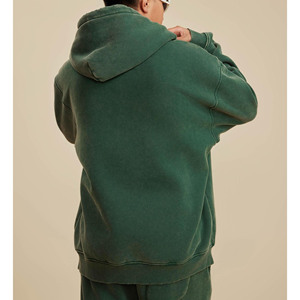 เสื้อมีฮู้ดผ้าคอตตอนผสมซักกรดเสื้อสวมหัวโอเวอร์ไซส์ผู้ผลิต OEM - Product Image 6