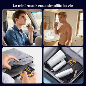 Rasoir Électrique Portable Mini Sans Fil Rechargeable USB Humide/Sèche/Lavable Allemand pour Hommes et Femmes, Idéal pour le Rasage du Visage en Voyage - Product Image 4