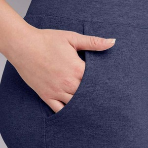 OEM Custom High-Quality Women's Cotton Trousers Stylish and Comfortable for All Season Navy <b>Blue</b> Color Elastic Waist Trousers - Product Image 4