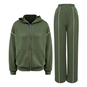 Conjunto Deportivo de 2 Piezas para Mujer, Sudadera con Capucha y Pantalones, Ropa Deportiva Informal de Invierno, Traje Holgado para Mujer, Ropa de Fitness, Pantalones de Pierna Recta - Product Image 6