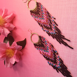 Pendientes de Moda con Flecos y Cuentas de Semillas - Product Image 1