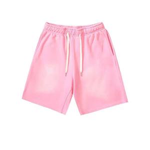 Pantalones cortos de algodón con cordón francés Terry 100% para hombre, pantalones cortos de lavado ácido Vintage personalizados para hombre, moda para niños, gimnasio - Product Image 2