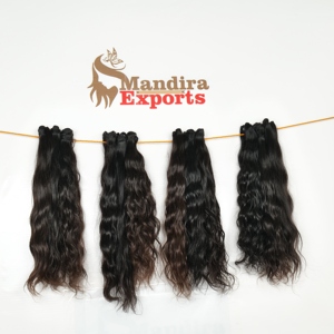 100% cuticule non traitée alignée en gros naturel ondulé lâche vague profonde faisceaux couleur noire Temple indien Extensions de cheveux humains - Product Image 3