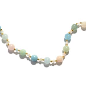 Collier en argent sterling plaqué or avec beryl multicolore 117,35 carats, chaîne tendance avec accents de diamants - Product Image 2