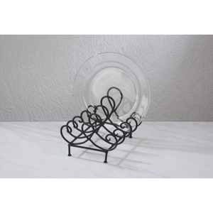 Handmade Iron Metal Plate Rack Black Finished Perfect For Kitchenware <b>Tabletop</b> Standing Multifunction Plate <b>Storage</b> Holder - Product Image 3