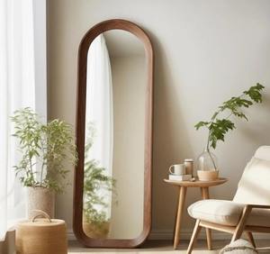 Miroir pleine longueur encadré en bois de noyer, artisanal, écologique, léger, décoration moderne pour la maison à prix abordable - Product Image 3