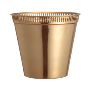 Seau à glace à double paroi fait à la main en Inde pour les articles de bar et les bouteilles de vin, seau à glace en laiton doré avec poignée en anneau - Product Image 4