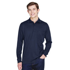 Camisa de Oficina Entallada para Hombre, Camisas Polo Casuales de Manga Larga a Rayas con Logotipo Bordado y Estampado para Camisas de Golf - Product Image 1