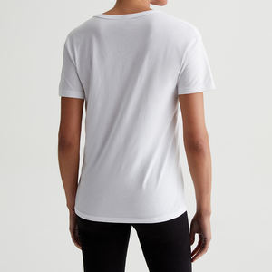 OEM mujeres cuello en U relajado Premium 100% Material de algodón de secado rápido mejor luz Jersey al por mayor señoras camiseta con logotipo personalizado - Product Image 5