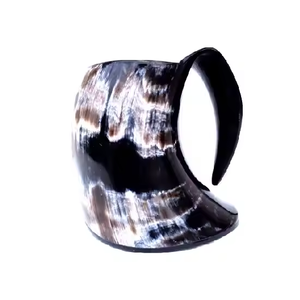 VIKING Chope en corne de buffle d'eau naturelle de meilleure qualité Chope polie Style animal Viking Tasse à découper Bière par croissant artisanat - Product Image 2