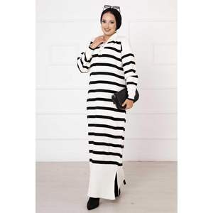 Robe en maille boutonnée Ecru - Product Image 4