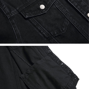 Wholesale Men’s Denim Jacket Vintage Washed Streetwear Casual <b>Jeans</b> Jacket - Product Image 4