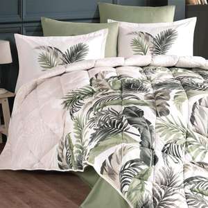 Hena V2 <b>Green</b> Clasy <b>Double</b> Ranforce <b>Duvet</b> Cover <b>Set</b> Luxury Sleeping Accommodation - Product Image 2