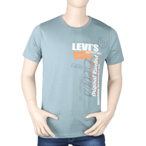 Camiseta de manga corta con cuello redondo y estampado para hombre - Gris claro - Product Image 2