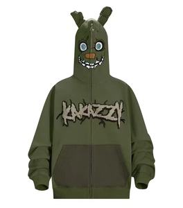 แจ็กเก็ตมีฮู้ดแบบซิปสำหรับผู้ชายเสื้อแจ็คเก็ตแบบมีฮู้ดแบบเต็มหน้าโอเวอร์ไซส์แบบกำหนดเอง - Product Image 2