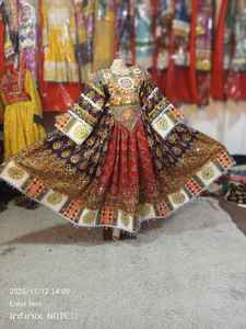 High demanded Vintage Afghan Kuchi Dress for <b>Girls</b> Hand Beaded Linen Cotton Silk Fabric Long Sleeves Regional <b>Clothing</b> - Product Image 3