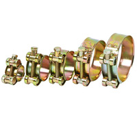 Collier de serrage robuste de type européen en acier au carbone zingué jaune collier de serrage réglable à boulon unique pour connexion de tube