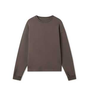 Sudadera Deportiva para Hombre al por Mayor, Hombros Caídos, Felpa Francesa de Algodón, Logotipo Personalizado, Sudadera Lisa, Sudadera con Cuello Redondo - Product Image 1