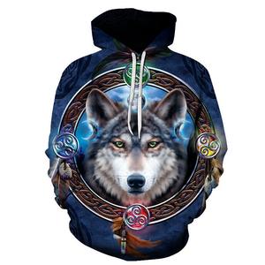 Pull à capuche d'automne 100% coton décontracté pour hommes, couleur unie, manches longues, fermeture éclair, animal pour les activités de plein air et d'hiver - Product Image 5