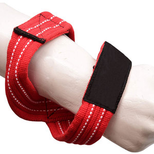 Poignets d'entraînement de gymnastique personnalisés 100% coton Figure 8 sangles de levage Powerlifting sangles à double boucle pour le fitness et l'haltérophilie - Product Image 3
